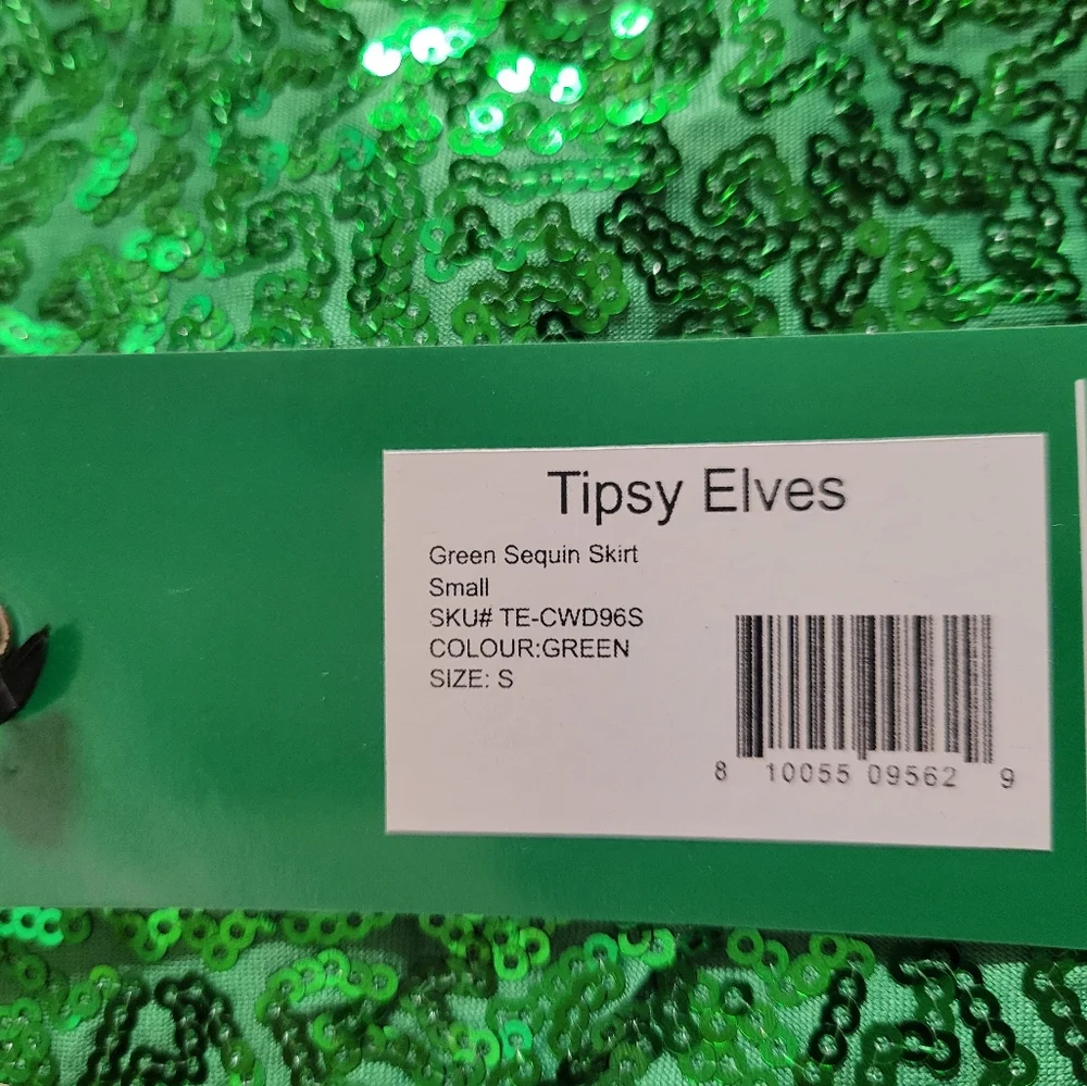 Tipsy Elves NWT Green Sequin Mini Skirt Womans Sizes Small‎ & 1X
